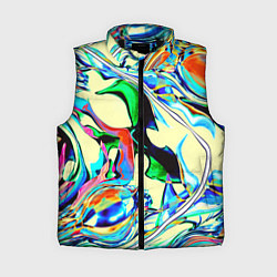 Женский жилет Яркие абстрактные разводы, цвет: 3D-черный