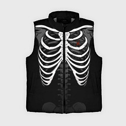 Женский жилет Скелет: ребра с пауком и паутиной