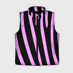 Женский жилет Полосы розовой зебры, цвет: 3D-черный