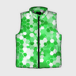 Женский жилет Кибер Hexagon Зелёный, цвет: 3D-светло-серый
