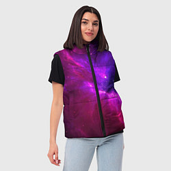 Женский жилет Бескрайнее космическое пространство - галактика, цвет: 3D-черный — фото 2