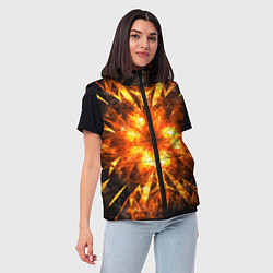 Женский жилет Fire abstract, цвет: 3D-красный — фото 2