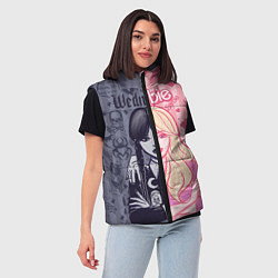 Женский жилет Барби и Уэнсдей - мои две личности: в стиле тату, цвет: 3D-черный — фото 2