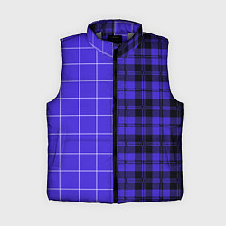 Женский жилет Cиняя клетка паттерн, цвет: 3D-светло-серый
