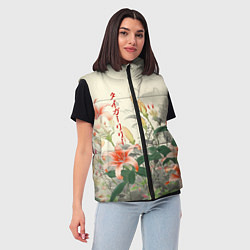 Женский жилет Тигровые лилии - японский стиль, цвет: 3D-светло-серый — фото 2