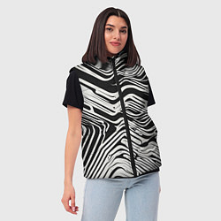 Женский жилет Волнистые белые линии, цвет: 3D-красный — фото 2