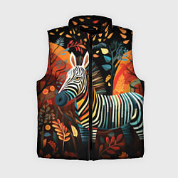 Женский жилет Зебра в стиле фолк-арт, цвет: 3D-черный