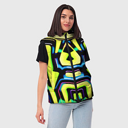 Женский жилет Mirror abstract composition - неон, цвет: 3D-черный — фото 2