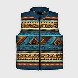 Женский жилет Этнический рисунок в горизонтальную полоску, цвет: 3D-светло-серый