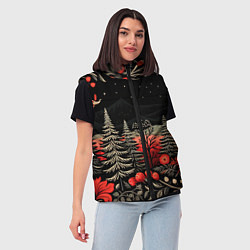 Женский жилет Новогодняя темная ночь, цвет: 3D-черный — фото 2