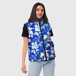 Женский жилет Голубой цветник, цвет: 3D-черный — фото 2
