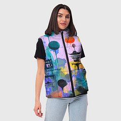 Женский жилет Фантазийный японский паттерн, цвет: 3D-черный — фото 2