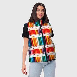 Женский жилет Яркие цветные карандаши, цвет: 3D-красный — фото 2