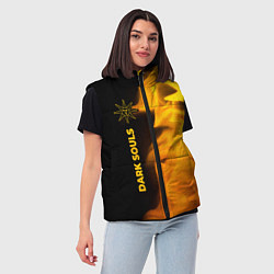 Женский жилет Dark Souls - gold gradient по-вертикали, цвет: 3D-черный — фото 2