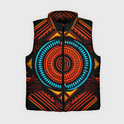 Женский жилет Орнамент в африканском стиле на тёмном фоне, цвет: 3D-черный