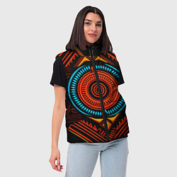 Женский жилет Орнамент в африканском стиле на тёмном фоне, цвет: 3D-черный — фото 2
