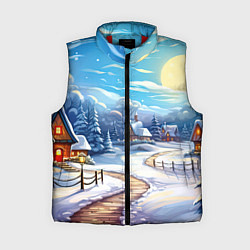 Женский жилет Новогоднее настроение пейзаж, цвет: 3D-красный