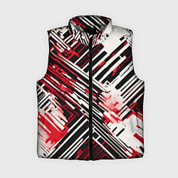Женский жилет Киберпанк линии белые и красные, цвет: 3D-светло-серый