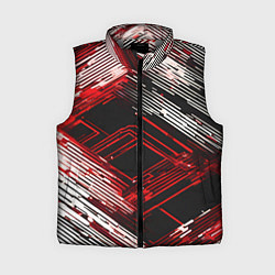 Женский жилет Киберпанк линии белые и красные
