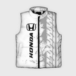 Женский жилет Honda speed на светлом фоне со следами шин по-верт, цвет: 3D-черный