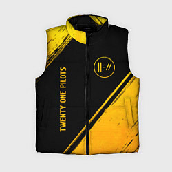 Женский жилет Twenty One Pilots - gold gradient вертикально, цвет: 3D-черный