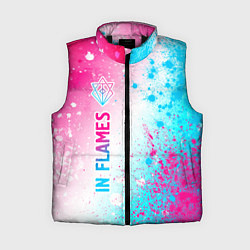 Женский жилет In Flames neon gradient style по-вертикали, цвет: 3D-черный