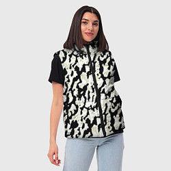 Женский жилет Размытый пятнистый чёрно-белый, цвет: 3D-черный — фото 2
