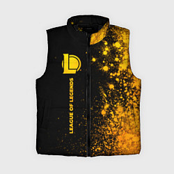 Женский жилет League of Legends - gold gradient по-вертикали, цвет: 3D-черный