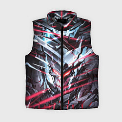 Женский жилет Киберпанк адский скелет красный, цвет: 3D-светло-серый