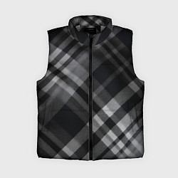 Женский жилет Черно-белая диагональная клетка в шотландском стил, цвет: 3D-светло-серый