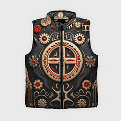 Женский жилет Орнамент в славянской стилистике, цвет: 3D-черный