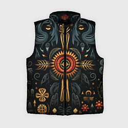 Женский жилет Паттерн в славянской стилистике, цвет: 3D-черный