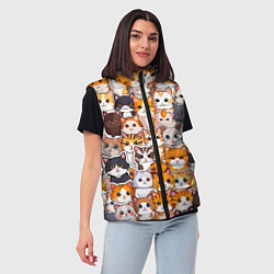Женский жилет Очень много котиков, цвет: 3D-черный — фото 2