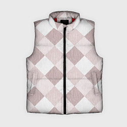 Женский жилет Геометрический светло коричневый узор квадраты