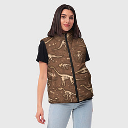 Женский жилет Dinosaurs bones, цвет: 3D-черный — фото 2