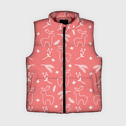 Женский жилет Рождественский принт с оленями