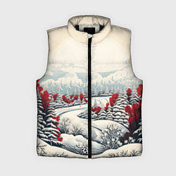Женский жилет Зимнее чудо, цвет: 3D-черный