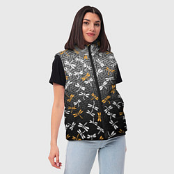 Женский жилет Стрекозы поверх графики, цвет: 3D-красный — фото 2