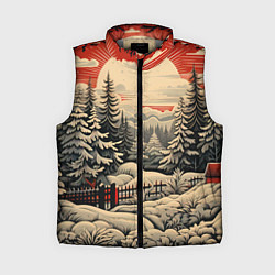 Женский жилет Блеск снежинок новогодний стиль, цвет: 3D-светло-серый