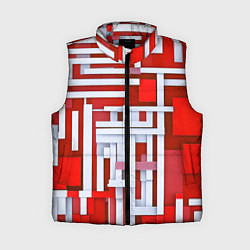 Женский жилет Полосы на красном фоне, цвет: 3D-красный