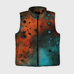 Женский жилет Акварельные брызги в оранжевом