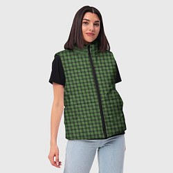 Женский жилет Зеленая клетка классика, цвет: 3D-черный — фото 2
