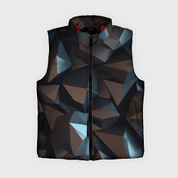 Женский жилет Черная геометрическая абстракция - объемные грани, цвет: 3D-красный