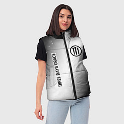 Женский жилет Three Days Grace glitch на светлом фоне вертикальн, цвет: 3D-черный — фото 2