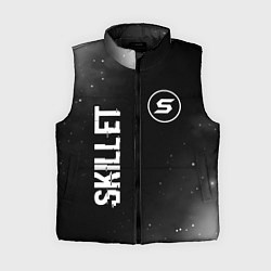 Женский жилет Skillet glitch на темном фоне вертикально, цвет: 3D-черный