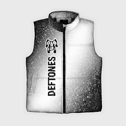Женский жилет Deftones glitch на светлом фоне по-вертикали