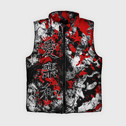 Женский жилет Японский стиль иероглифы, цвет: 3D-красный