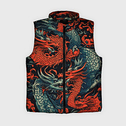 Женский жилет Красный и серый дракон