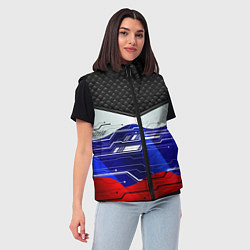 Женский жилет Стёганные ромбы: русский хакер, цвет: 3D-светло-серый — фото 2