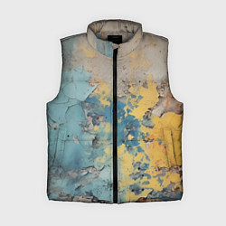 Женский жилет Гранжевая стена с краской, цвет: 3D-светло-серый